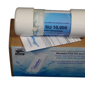 Dispositivo ViveSinSarro SU para uso doméstico, reduce la acumulación de sarro en tinacos y cisternas de agua del hogar