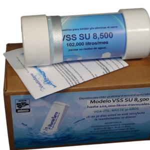 Dispositivo ViveSinSarro SU para uso doméstico, reduce la acumulación de sarro en tinacos y cisternas de agua del hogar
