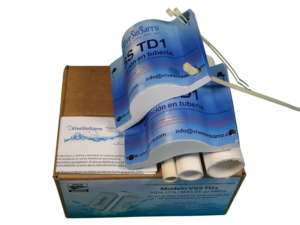 Dispositivo ViveSinSarro TD1 para casa sin tinaco o cisterna, reduce la acumulación de sarro en sistemas de agua, ideal para piscinas (albercas, piletas), fuentes de agua, potabilizadoras, fábricas de hielo, departamentos.