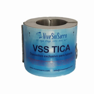 Dispositivo ViveSinSarro TICA 3, TICA 4 y TICA 6 de segunda generación en acero fijo para industria, hoteles y sistemas municipales, reduce la acumulación de sarro en tuberías