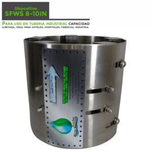 Dispositivo ViveSinSarro SFWS para uso industrial, reduce la acumulación de sarro en tuberías y equipos 8-10 pulgadas