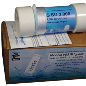 Dispositivo ViveSinSarro SU para uso doméstico, reduce la acumulación de sarro en tinacos y cisternas de agua del hogar