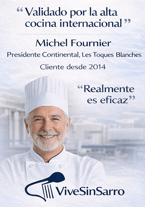 Testimonio de Michel Fournier Meier de Les Toques Blanches sobre ViveSinSarro, validación en alta cocina internacional